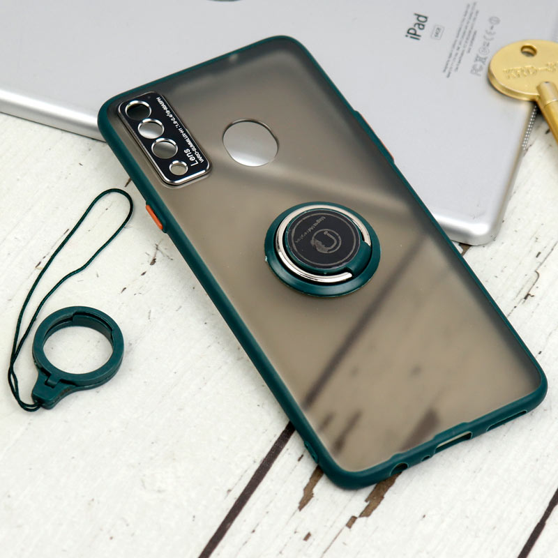 قاب مات محافظ لنزدار فلزی + هولدر و آویز حلقه ای Samsung Galaxy A20s