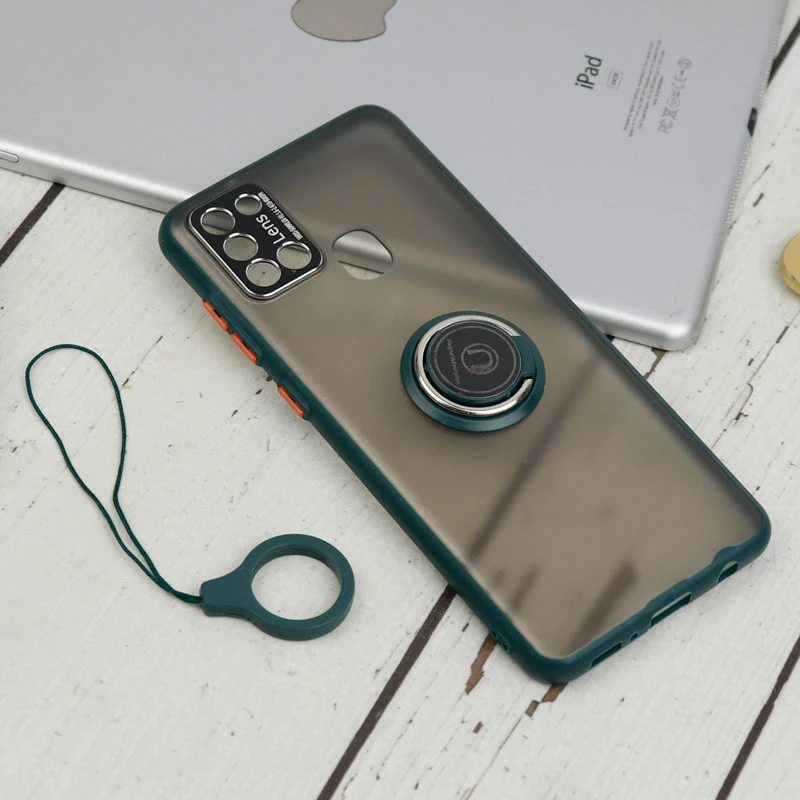 قاب مات محافظ لنزدار فلزی + هولدر و آویز حلقه ای Samsung Galaxy A21s
