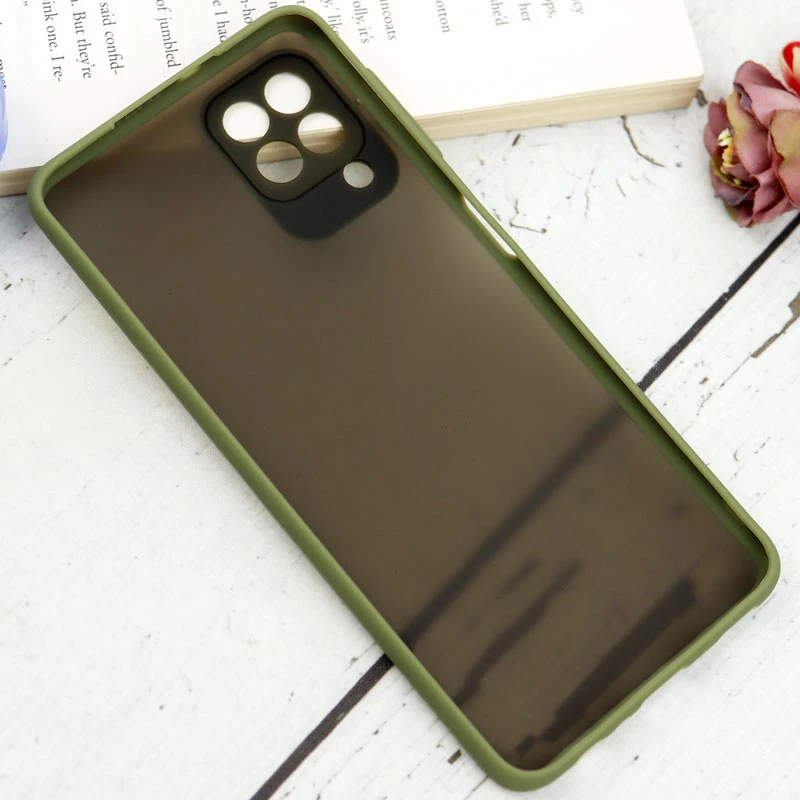 قاب PC مات محافظ لنز دار Samsung Galaxy A22 4G سبز