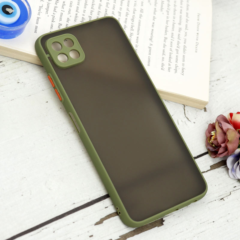 قاب PC مات محافظ لنز دار Samsung Galaxy A22 5G سبز