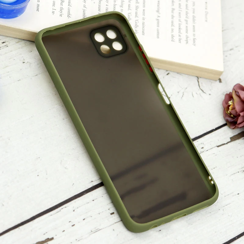 قاب PC مات محافظ لنز دار Samsung Galaxy A22 5G سبز