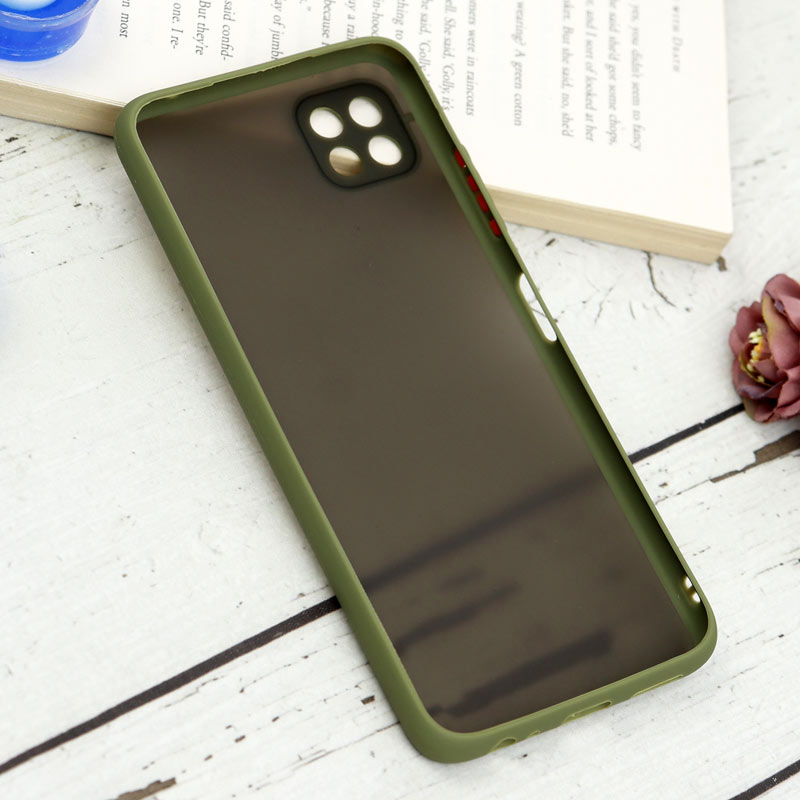 قاب PC مات محافظ لنز دار Samsung Galaxy A22 5G سبز
