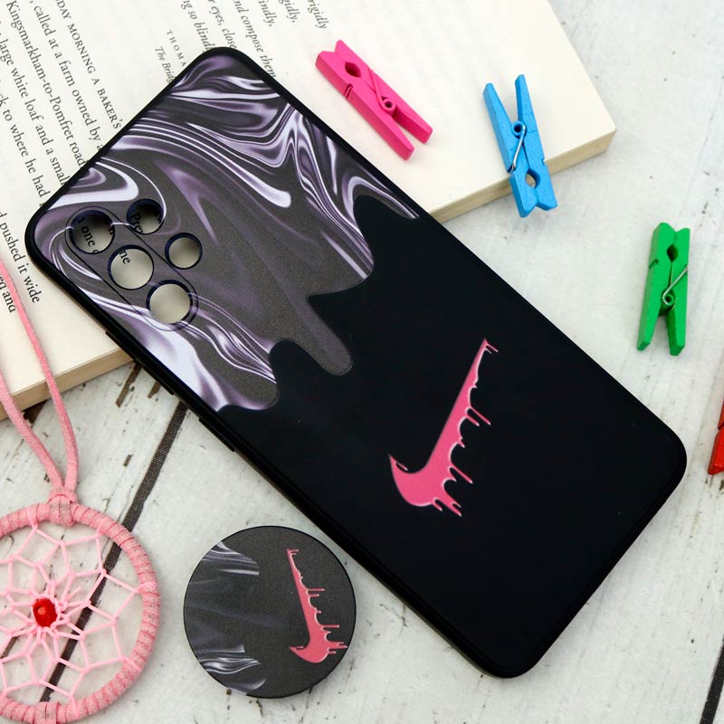 قاب سیلیکونی مشکی طرح Nike + پاپ سوکت Samsung Galaxy A32 4G
