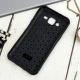 قاب چرمی سامسونگ Galaxy J5 طرح گوزن محافظ لنزدار طوسی