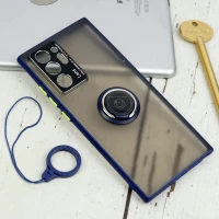 قاب مات محافظ لنزدار فلزی + هولدر و آویز حلقه ای Samsung Galaxy Note 20 Ultra