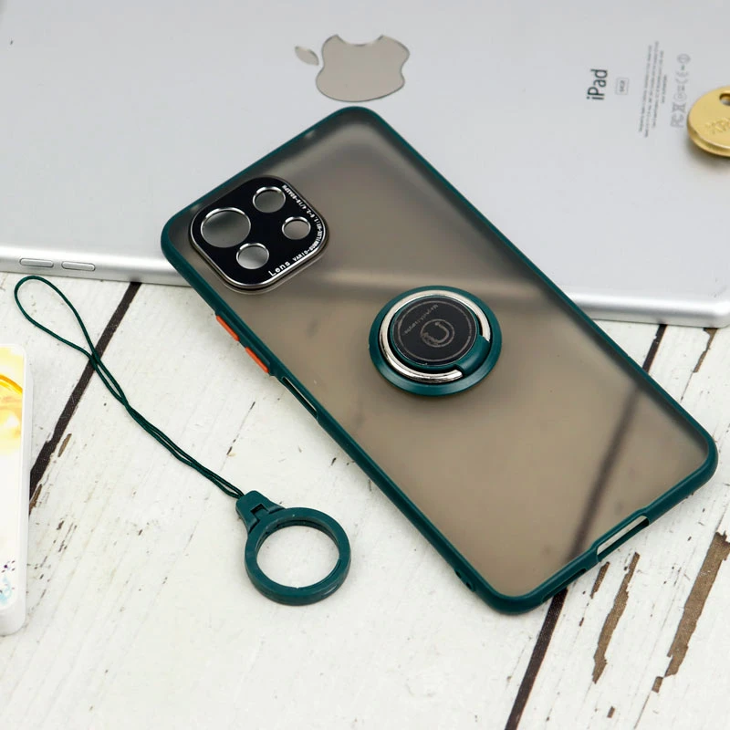 قاب مات محافظ لنزدار فلزی + هولدر و آویز حلقه ای Xiaomi Mi 11 Lite