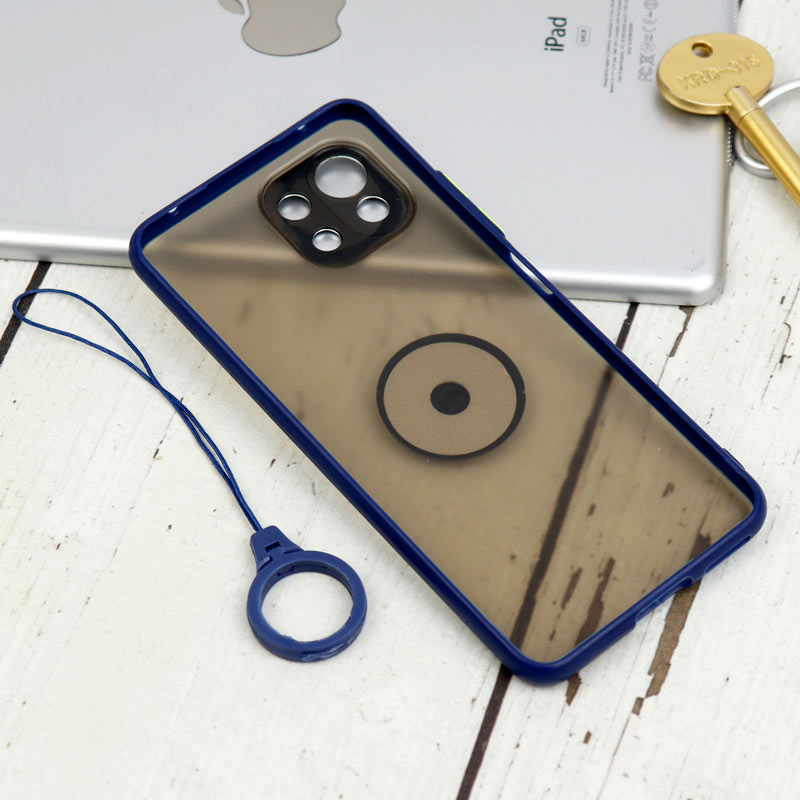 قاب مات محافظ لنزدار فلزی + هولدر و آویز حلقه ای Xiaomi Mi 11 Lite