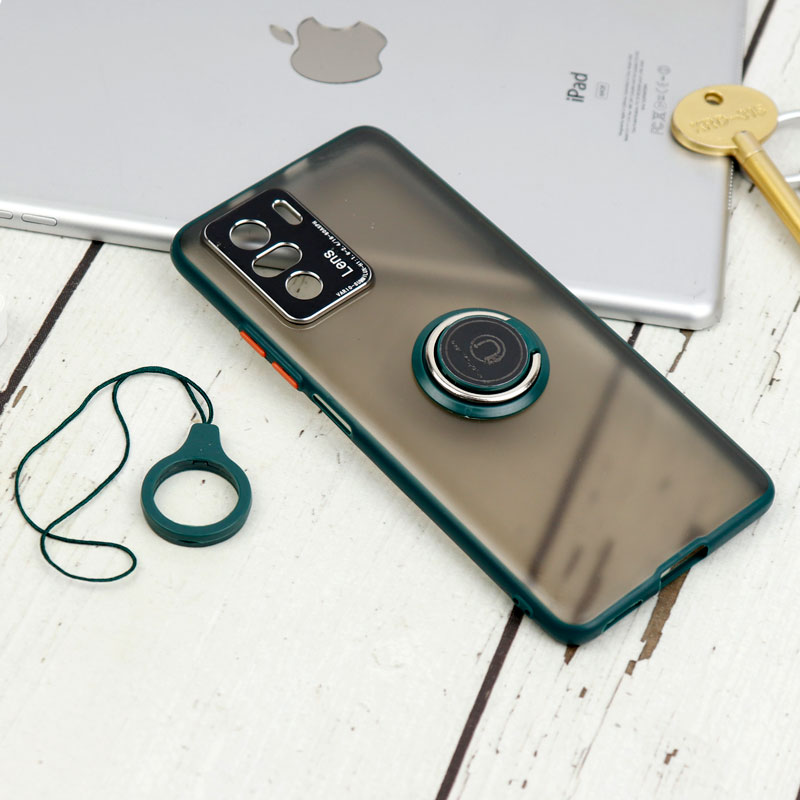 قاب مات محافظ لنزدار فلزی + هولدر و آویز حلقه ای Xiaomi Poco F3