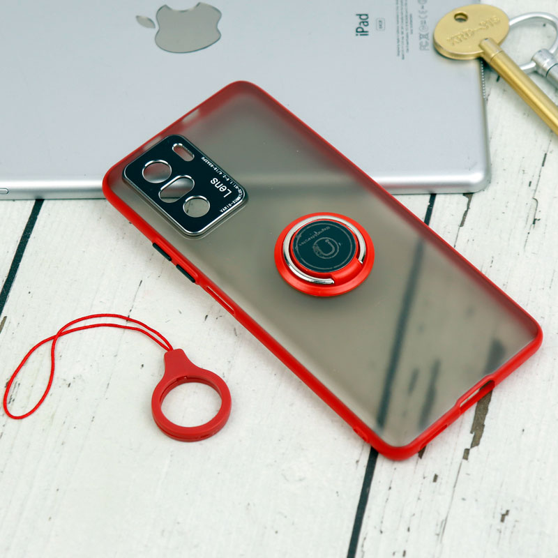 قاب مات محافظ لنزدار فلزی + هولدر و آویز حلقه ای Xiaomi Poco F3