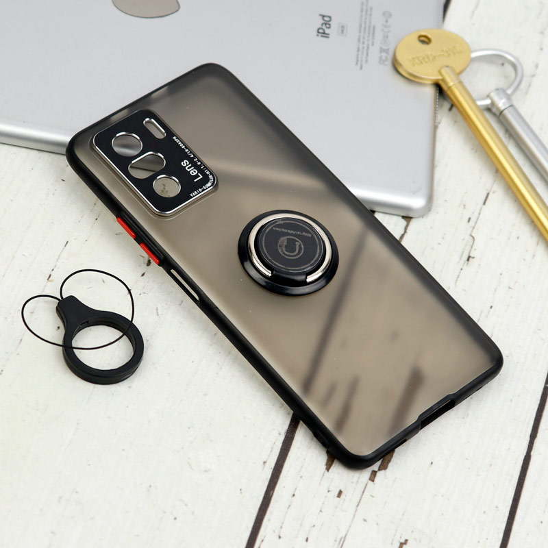 قاب مات محافظ لنزدار فلزی + هولدر و آویز حلقه ای Xiaomi Poco F3