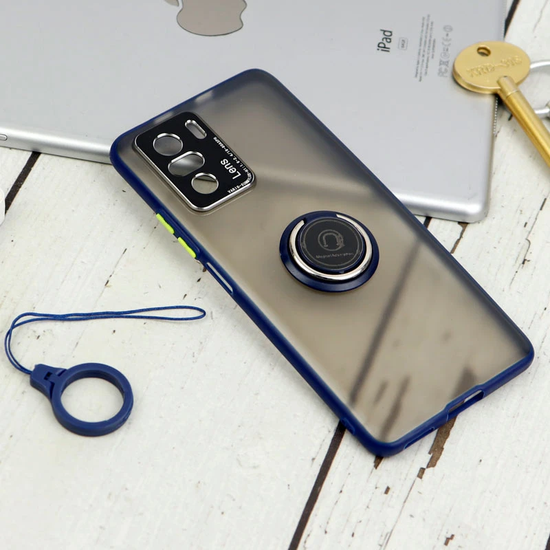 قاب مات محافظ لنزدار فلزی + هولدر و آویز حلقه ای Xiaomi Poco F3