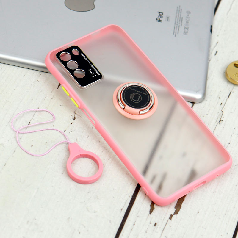 قاب مات محافظ لنزدار فلزی + هولدر و آویز حلقه ای Xiaomi Poco M3
