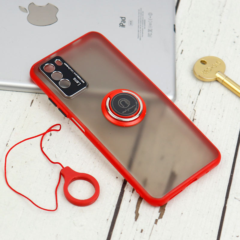 قاب مات محافظ لنزدار فلزی + هولدر و آویز حلقه ای Xiaomi Poco M3