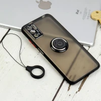 قاب مات محافظ لنزدار فلزی + هولدر و آویز حلقه ای Xiaomi Poco M3 Pro