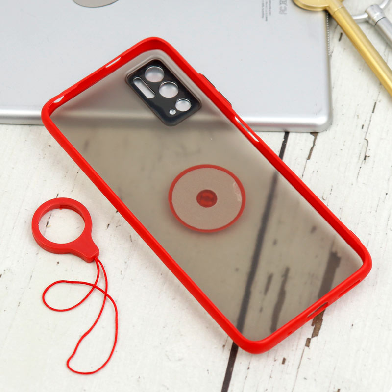 قاب مات محافظ لنزدار فلزی + هولدر و آویز حلقه ای Xiaomi Poco M3 Pro