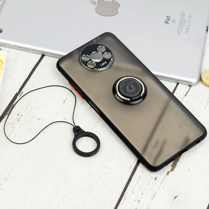 قاب مات محافظ لنزدار فلزی + هولدر و آویز حلقه ای Xiaomi Poco X3