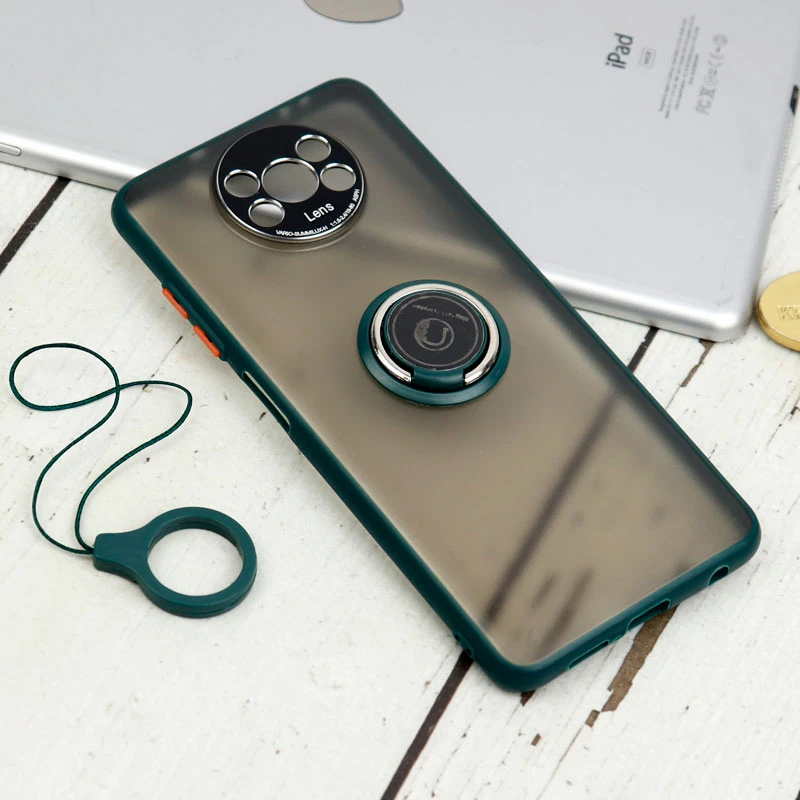 قاب مات محافظ لنزدار فلزی + هولدر و آویز حلقه ای Xiaomi Poco X3