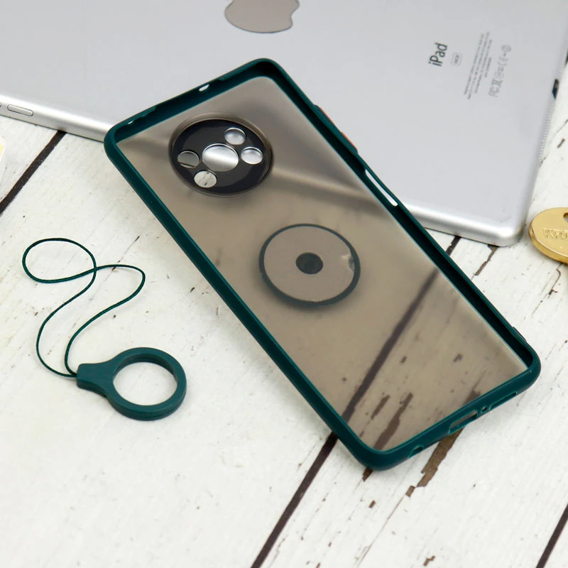 قاب مات محافظ لنزدار فلزی + هولدر و آویز حلقه ای Xiaomi Poco X3
