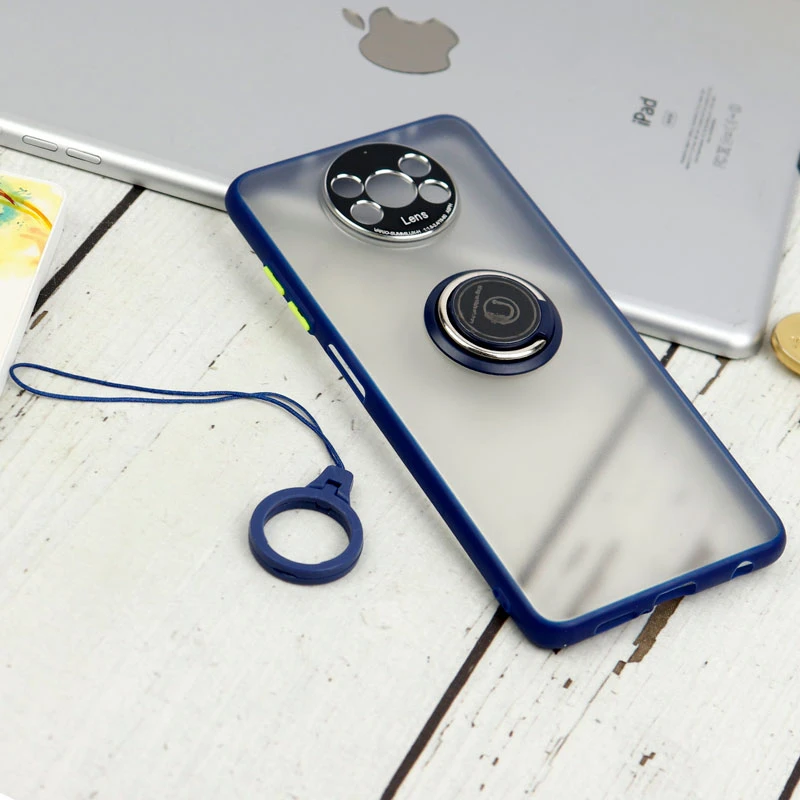 قاب مات محافظ لنزدار فلزی + هولدر و آویز حلقه ای Xiaomi Poco X3