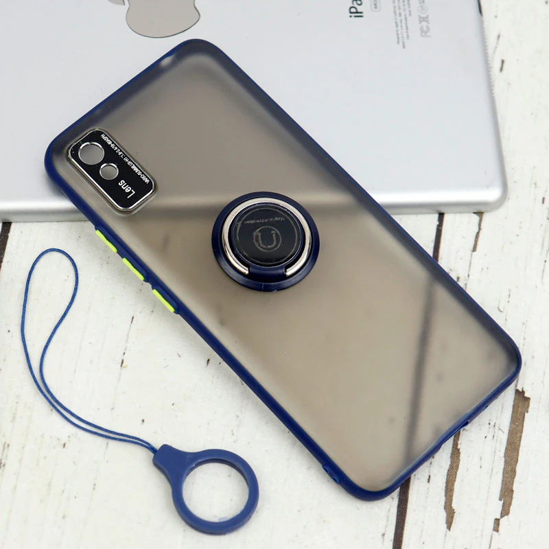 قاب مات محافظ لنزدار فلزی + هولدر و آویز حلقه ای Xiaomi Redmi 9A