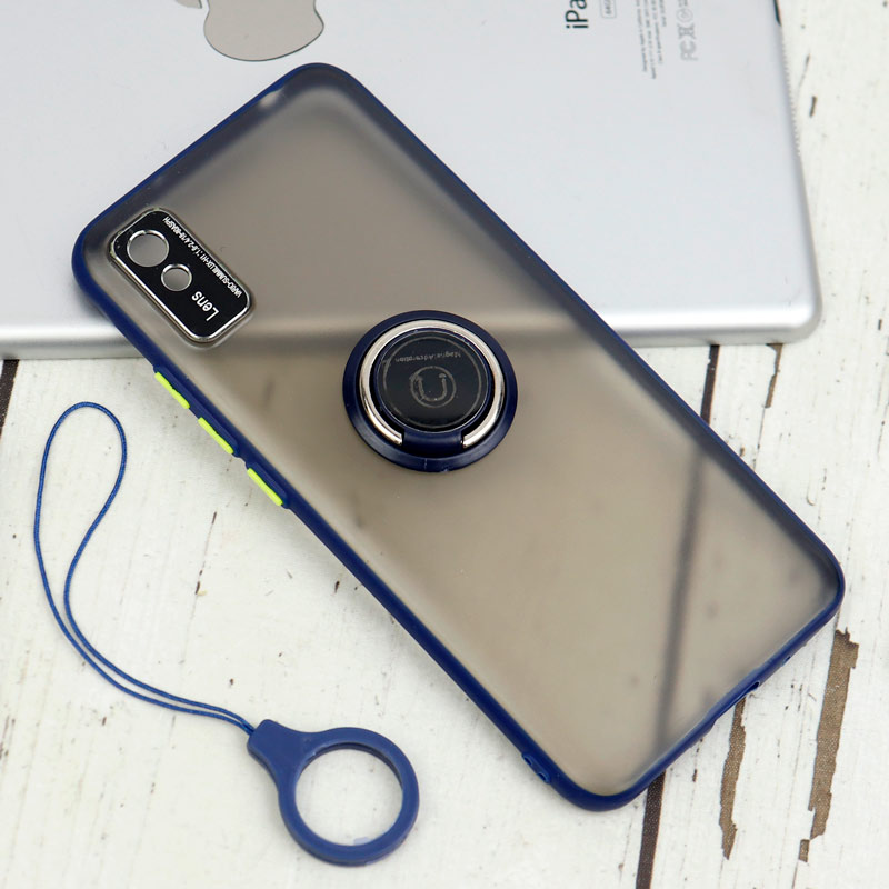 قاب مات محافظ لنزدار فلزی + هولدر و آویز حلقه ای Xiaomi Redmi 9A