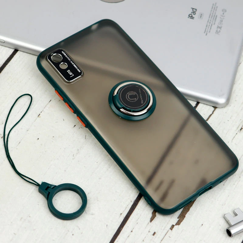 قاب مات محافظ لنزدار فلزی + هولدر و آویز حلقه ای Xiaomi Redmi 9A