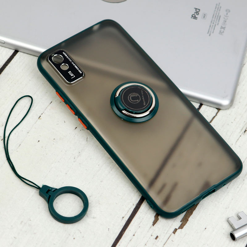 قاب مات محافظ لنزدار فلزی + هولدر و آویز حلقه ای Xiaomi Redmi 9A