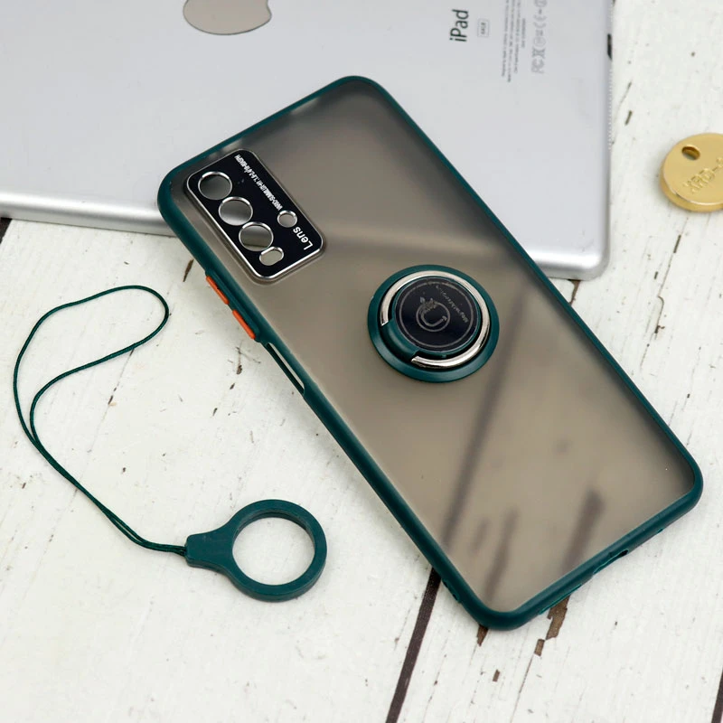 قاب مات محافظ لنزدار فلزی + هولدر و آویز حلقه ای Xiaomi Redmi 9T