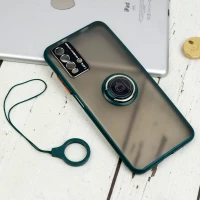 قاب مات محافظ لنزدار فلزی + هولدر و آویز حلقه ای Xiaomi Redmi 9T