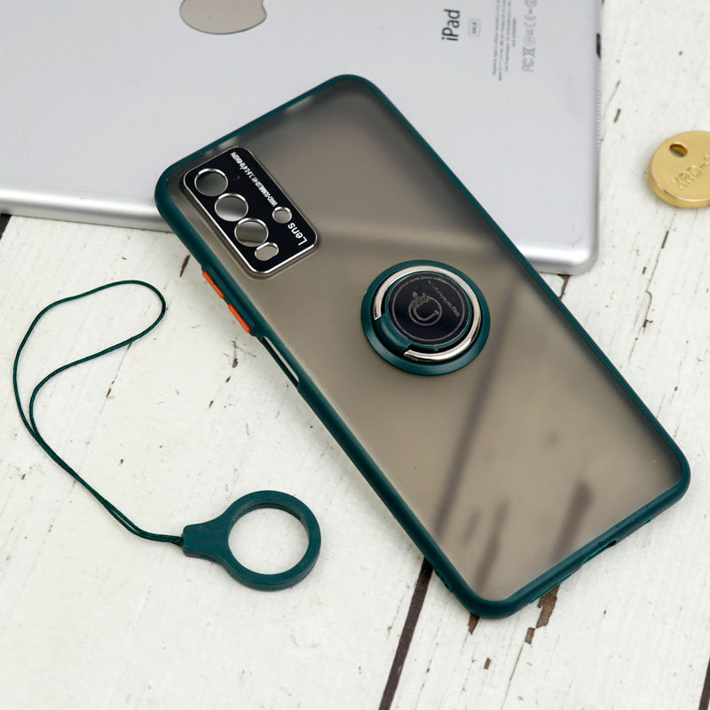 قاب مات محافظ لنزدار فلزی + هولدر و آویز حلقه ای Xiaomi Redmi 9T