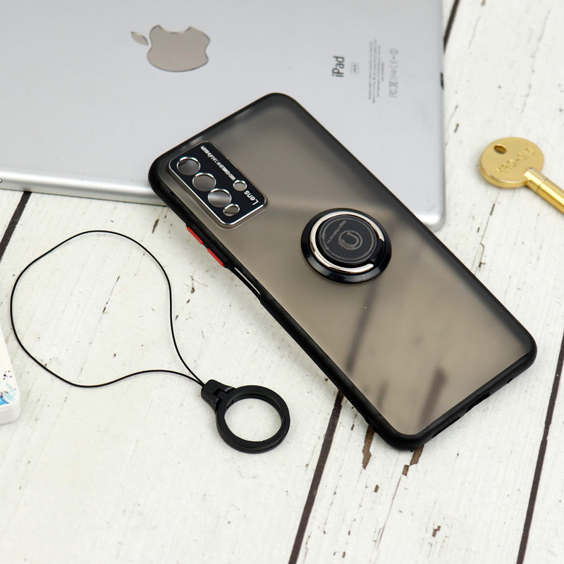 قاب مات محافظ لنزدار فلزی + هولدر و آویز حلقه ای Xiaomi Redmi 9T