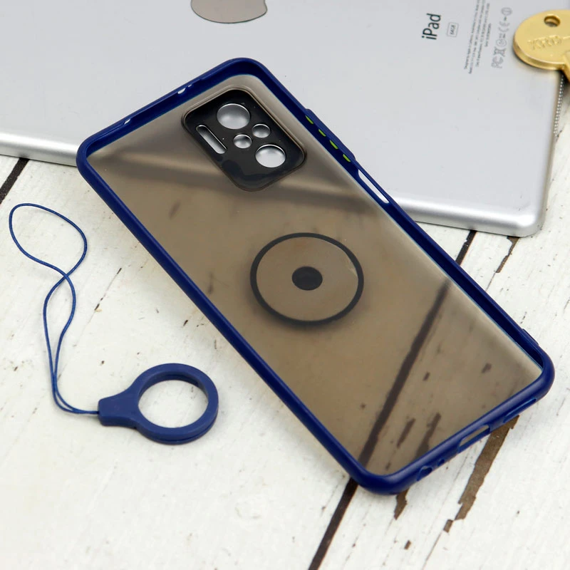 قاب مات محافظ لنزدار فلزی + هولدر و آویز حلقه ای Xiaomi Redmi Note 10