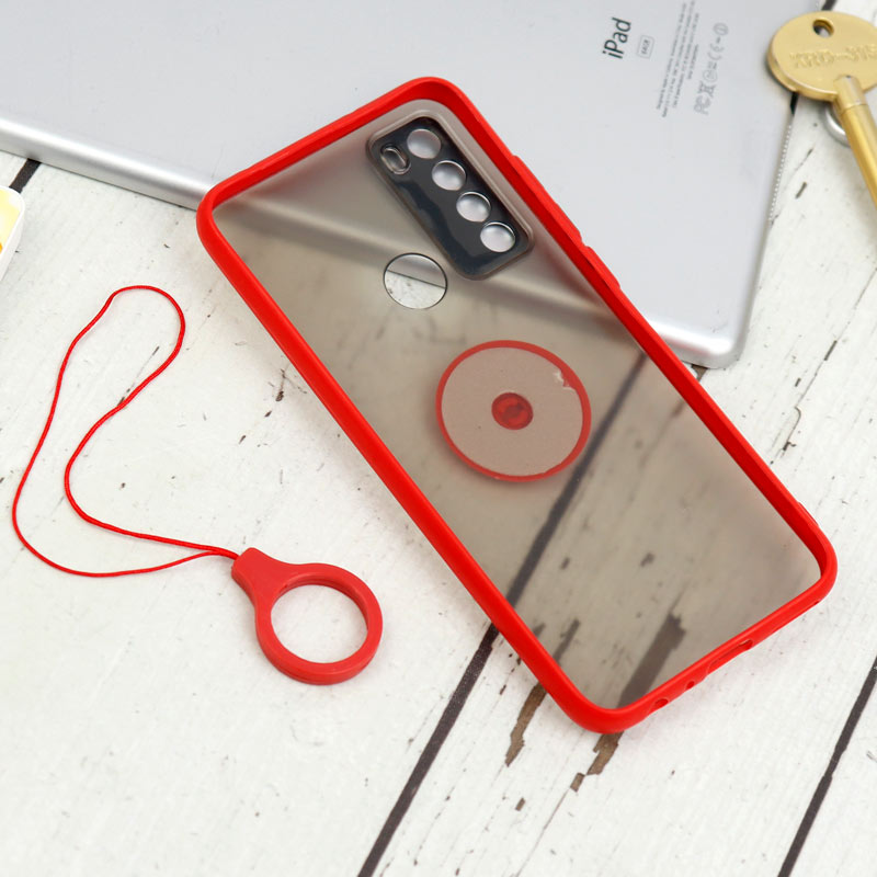 قاب مات محافظ لنزدار فلزی + هولدر و آویز حلقه ای Xiaomi Redmi Note 8
