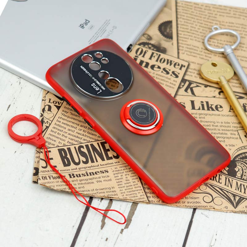 قاب مات محافظ لنزدار فلزی + هولدر و آویز حلقه ای Xiaomi Redmi Note 8 Pro