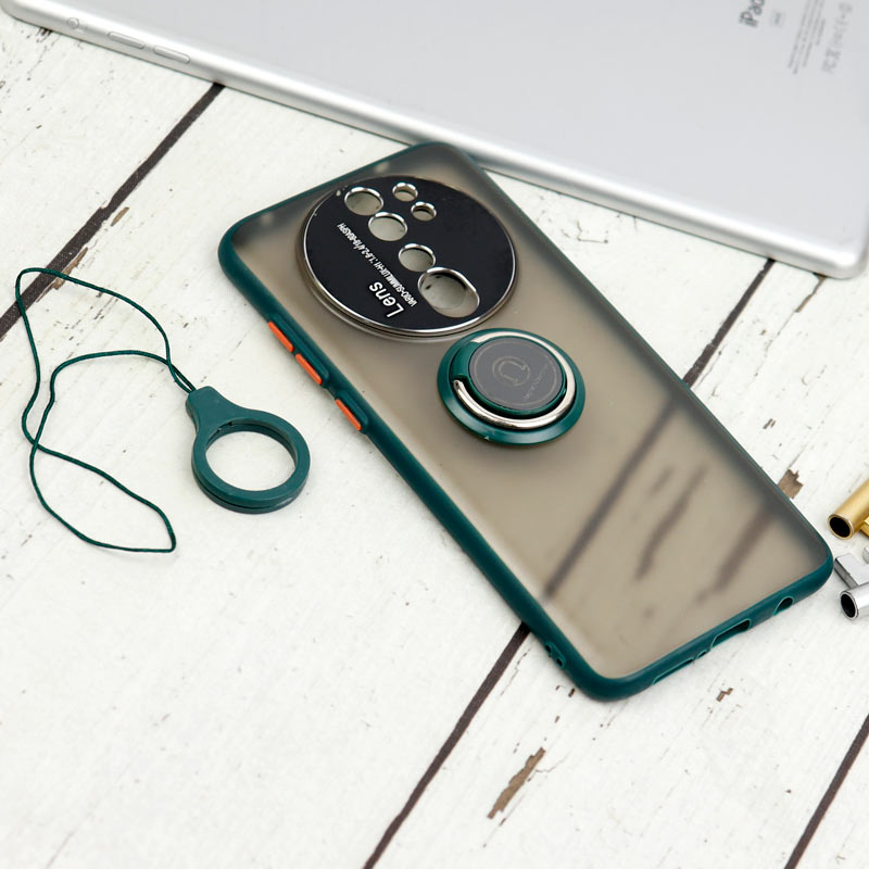 قاب مات محافظ لنزدار فلزی + هولدر و آویز حلقه ای Xiaomi Redmi Note 8 Pro