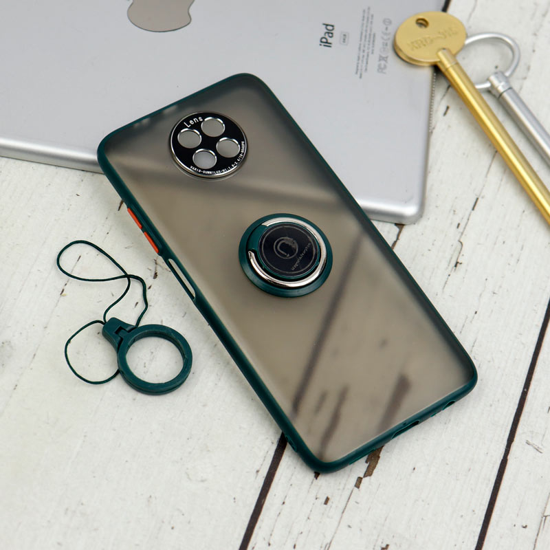 قاب مات محافظ لنزدار فلزی + هولدر و آویز حلقه ای Xiaomi Redmi Note 9T