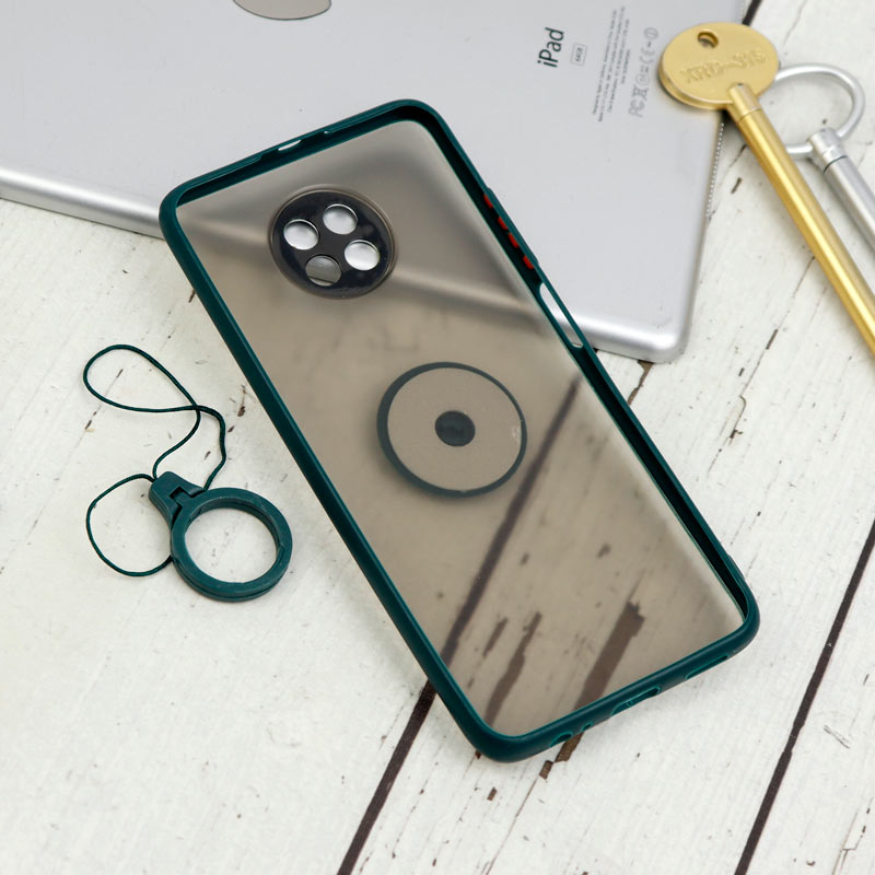 قاب مات محافظ لنزدار فلزی + هولدر و آویز حلقه ای Xiaomi Redmi Note 9T