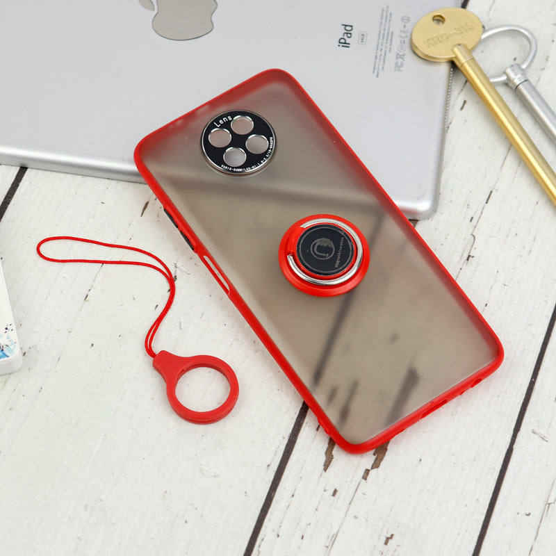 قاب مات محافظ لنزدار فلزی + هولدر و آویز حلقه ای Xiaomi Redmi Note 9T