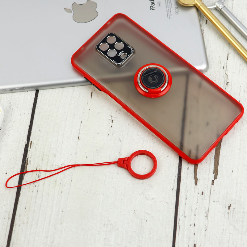 قاب مات محافظ لنزدار فلزی + هولدر و آویز حلقه ای Xiaomi Redmi Note 9s