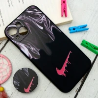 قاب سیلیکونی مشکی طرح Nike + پاپ سوکت iPhone 13