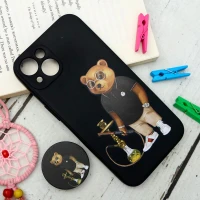 قاب سیلیکونی مشکی طرح Baron + پاپ سوکت iPhone 13