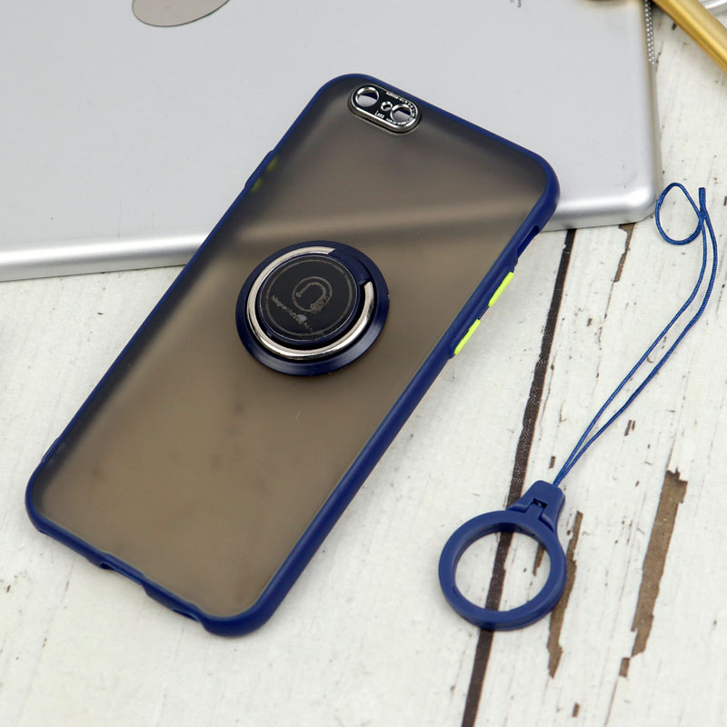 قاب مات محافظ لنزدار فلزی + هولدر و آویز حلقه ای آیفون iPhone 6 / 6s