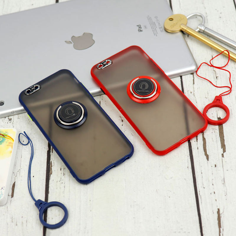قاب مات محافظ لنزدار فلزی + هولدر و آویز حلقه ای آیفون iPhone 6 / 6s