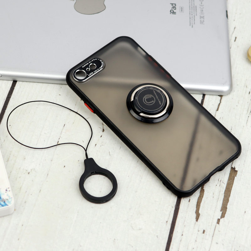 قاب مات محافظ لنزدار فلزی + هولدر و آویز حلقه ای آیفون iPhone 7/8/SE 2020