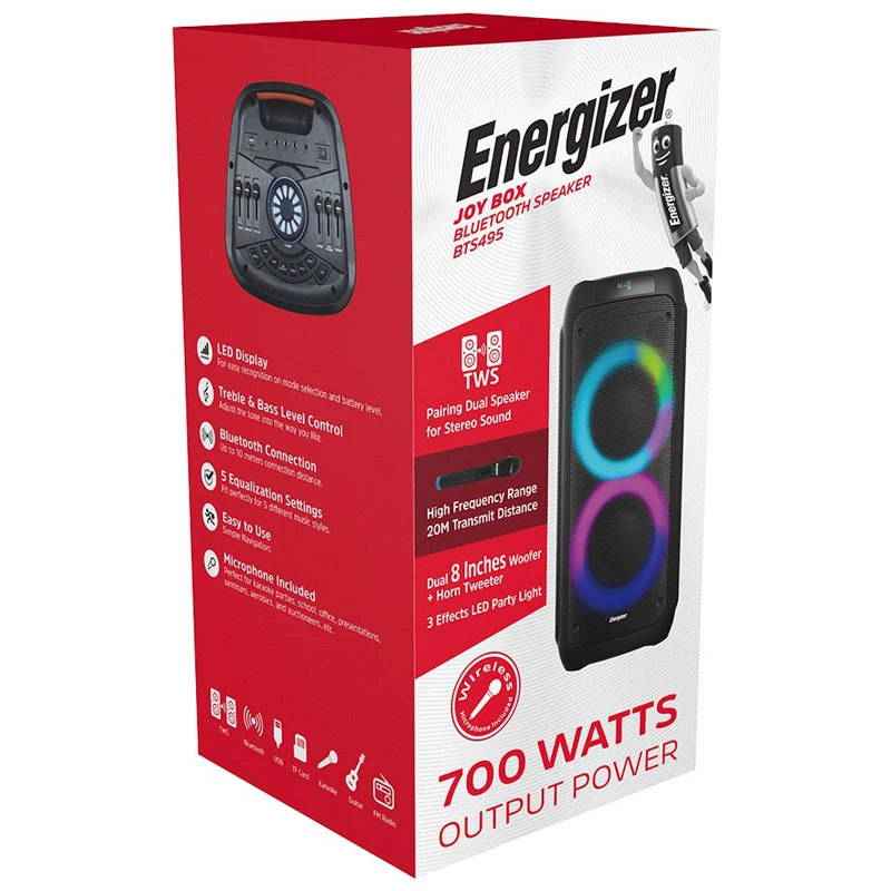 اسپیکر چمدانی بلوتوثی رم و فلش خور Energizer BTS495