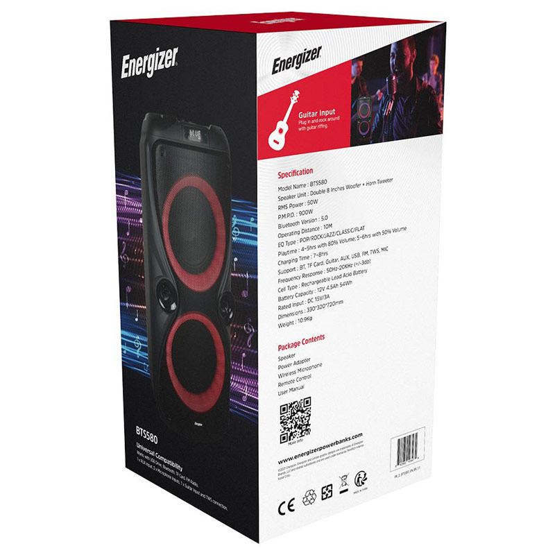 اسپیکر چمدانی بلوتوثی رم و فلش خور Energizer BTS580