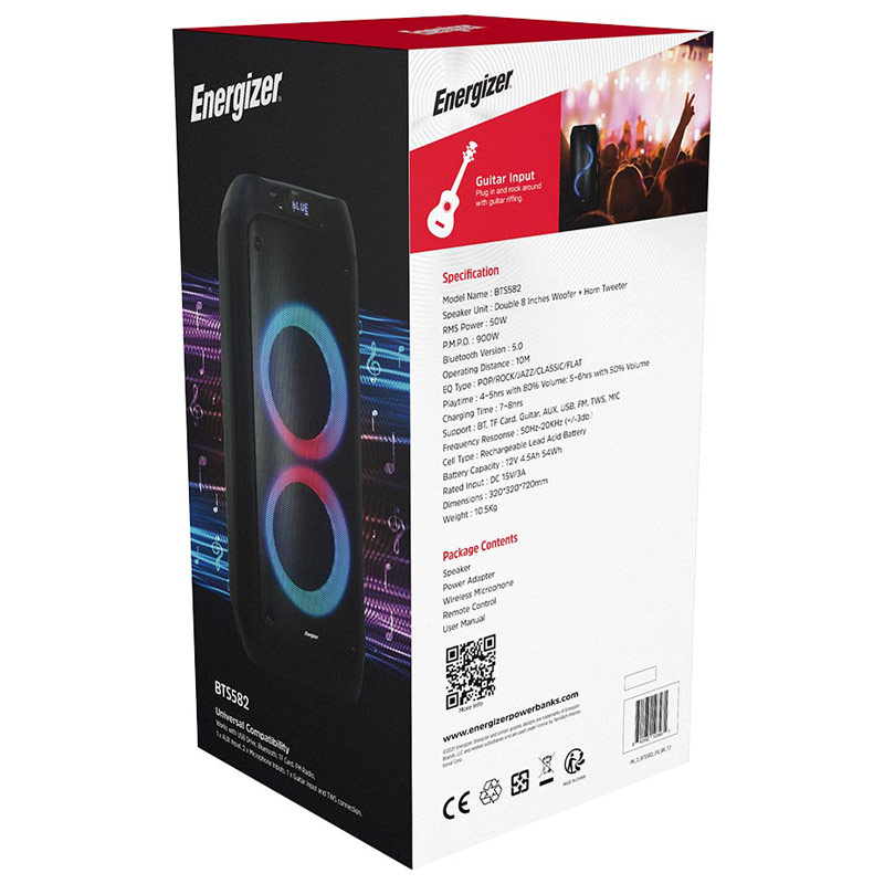 اسپیکر چمدانی بلوتوثی رم و فلش خور Energizer BTS582