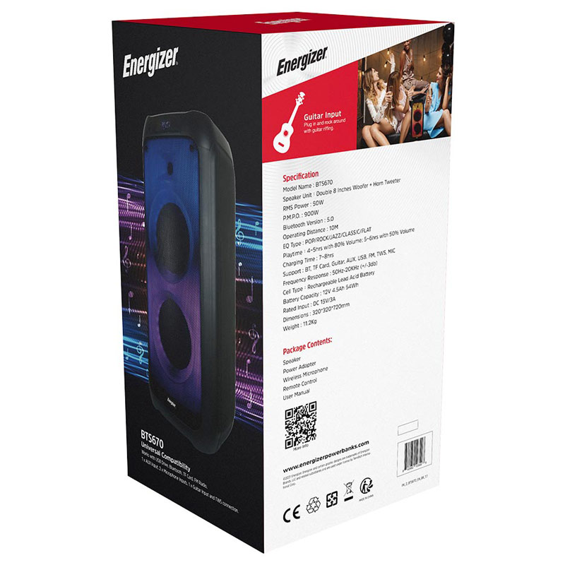 اسپیکر چمدانی بلوتوثی رم و فلش خور Energizer BTS670