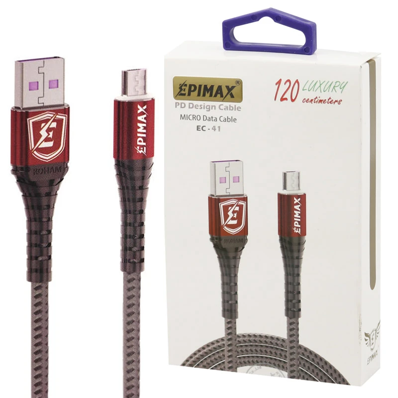 کابل میکرو یو اس بی فست شارژ 5 آمپر اپی مکس EC-41 طول 1.2 متر