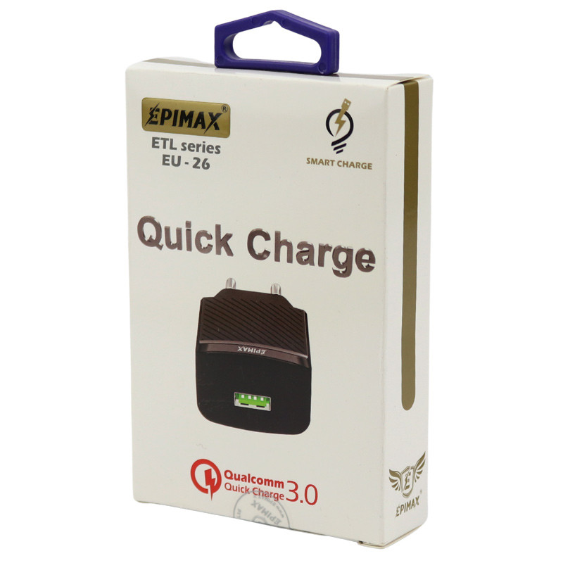 کلگی فست شارژ Epimax EU-26 2.1A QC3.0